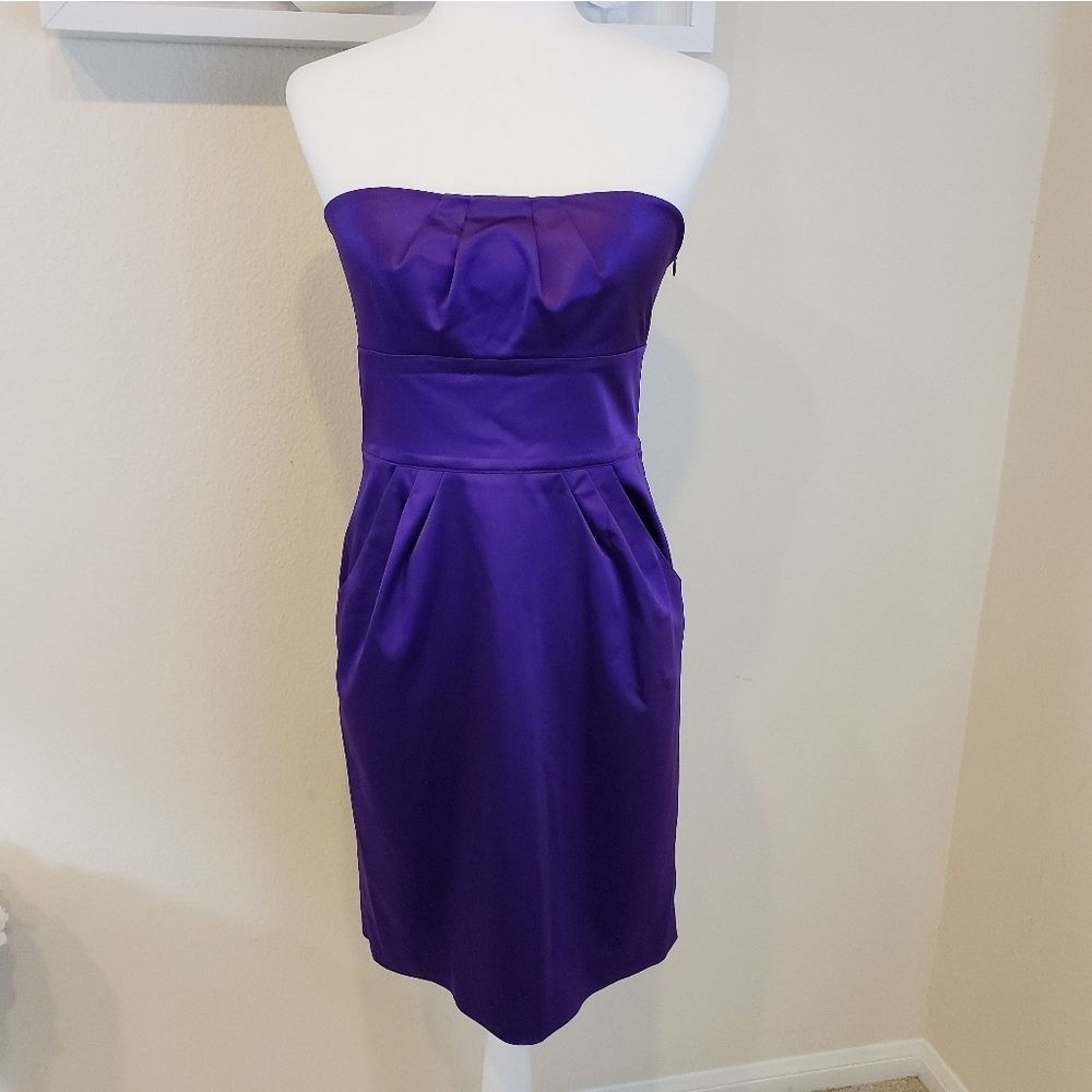 Diane Von Furstenberg Purple Strapless Dress